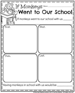 August Writing Prompts - Narrative: If Monkeys Went to our School with Us.