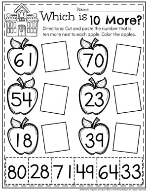 10 More Worksheets for Kindergarten Math