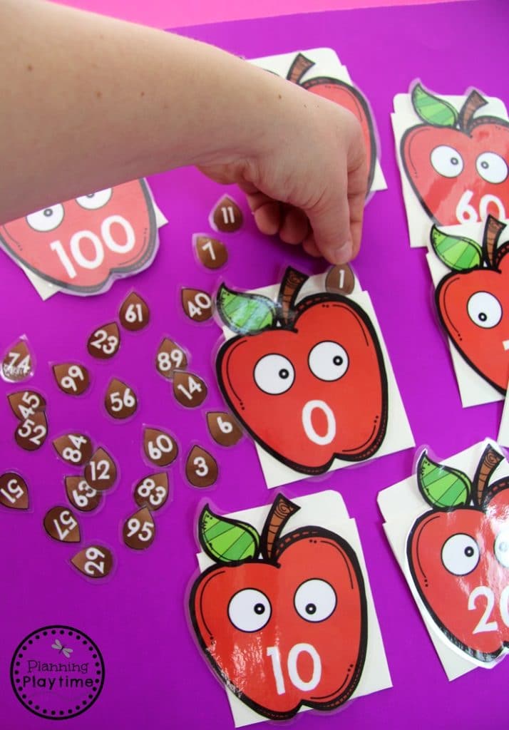 Counting to 100 Apple activity for Kindergarten