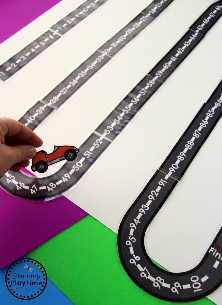 Fun Counting to 100 game for kids. Put the puzzle together. Then count and drive.