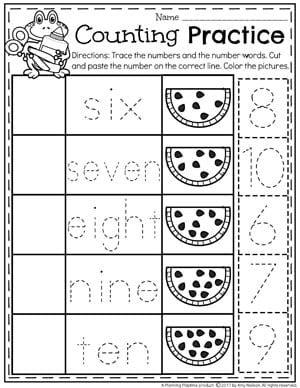 Kindergarten Counting Worksheets 6-10