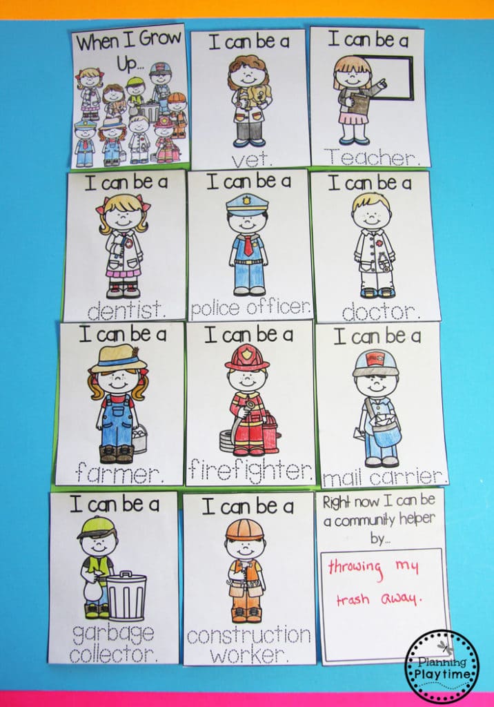 Community Helpers Activities for Preschool - When I Grow Up