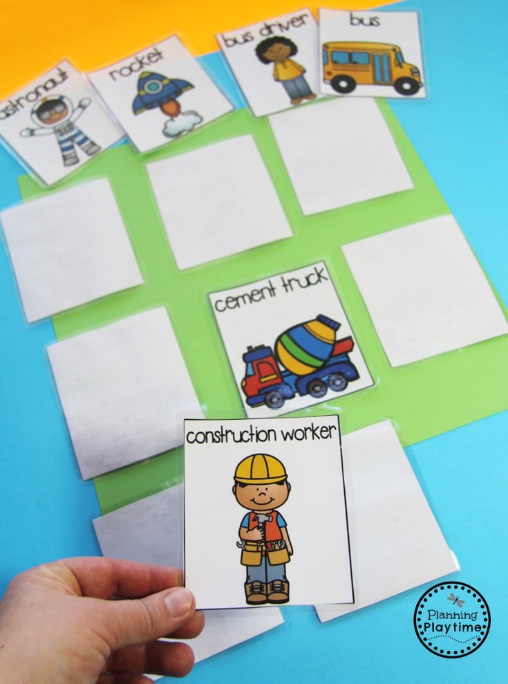 Community Helpers Unit for Preschool - Community Helpers Memory Game