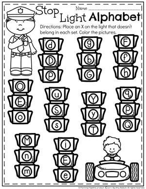 Community Helpers Worksheets - Alphabet Practice. Which one doesn't belong.