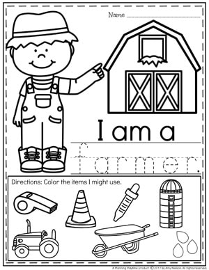 Community Helpers Worksheets - Farmer