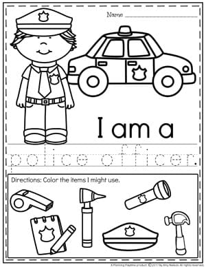 Community Helpers Worksheets - Police Officer