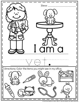 Community Helpers Worksheets - Vet