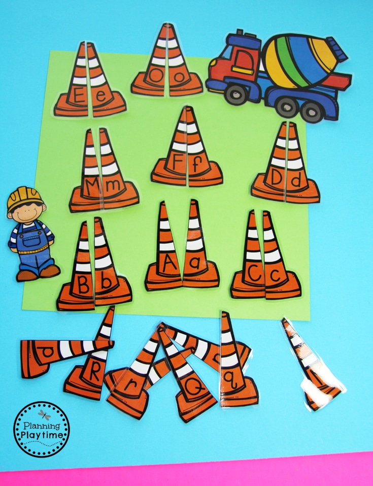 Construction Worders Alphabet Match for Preschool