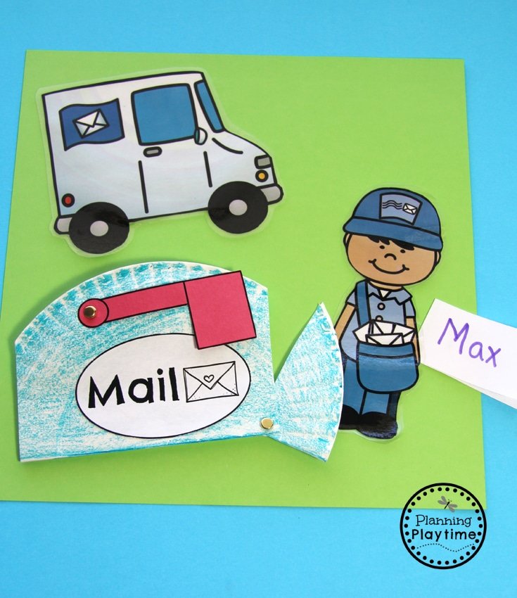 Mail Carrier Community Helpers Craft - Paper Plate Mail Box