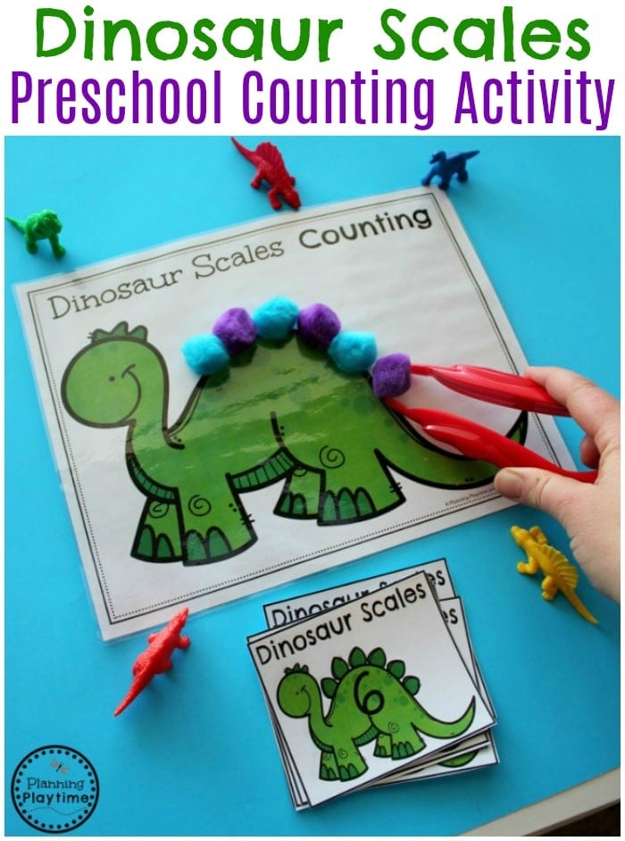 Dinosaur Scales Counting Activity for Preschool. So fun!
