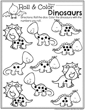 Dinosaur Worksheets for Preschool - Dinosaur Counting Activity. #dinosaurworksheets #preschoolworksheets #preschool #dinosaurs