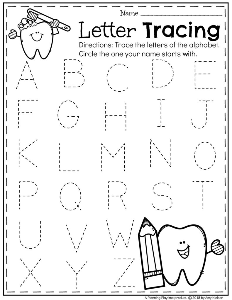 Dental Health Letter Tracing