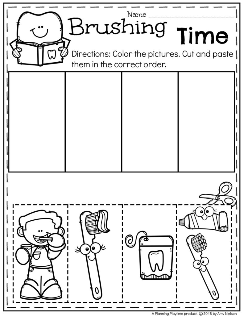 Dental Health Story Sequence - Cut and Paste
