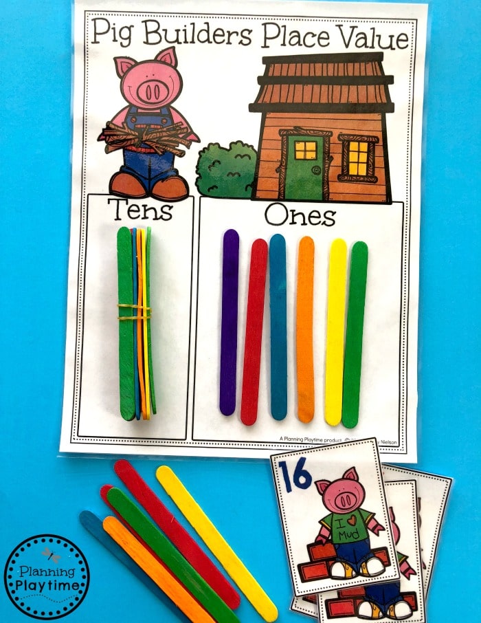 Cute Kindergarten Place Value Activity for Kids. #placevalue #kindergartenmath #mathgames #kindergartenworksheets #placevaluegames