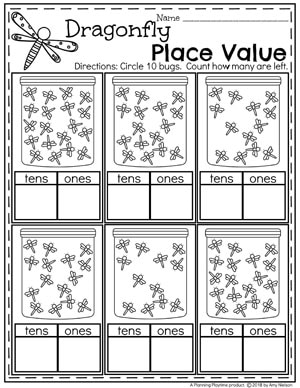 Finding 10s and 1s Place Value Worksheet for Kindergarten #placevalue #kindergartenmath #mathworksheets #kindergartenworksheets #placevalueworksheets