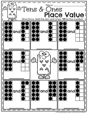 Fun Place Value Worksheets - Kindergarten Math Units #placevalue #kindergartenmath #mathworksheets #kindergartenworksheets #placevalueworksheets