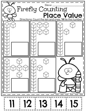 Fun Place Value Worksheets for Kids. 11-15 #placevalue #kindergartenmath #mathworksheets #kindergartenworksheets #placevalueworksheets