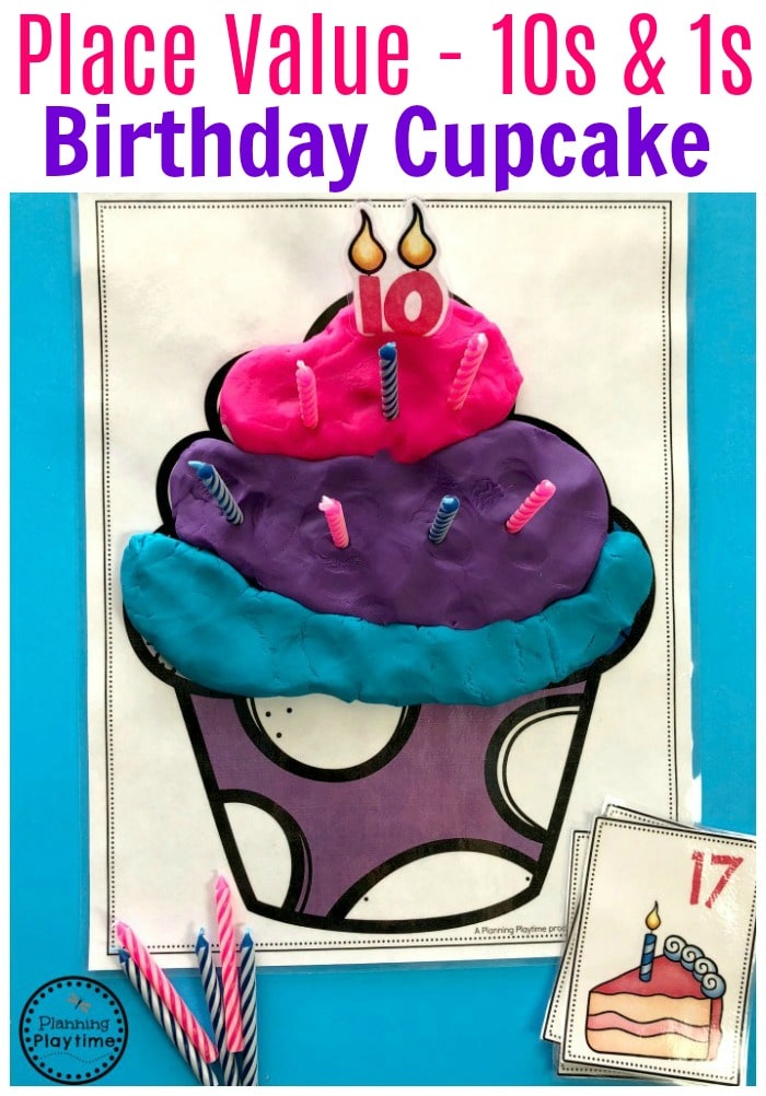 Kindergarten Place Value - Tens and Ones Playdough Cake. #placevalue #kindergartenmath #mathgames #kindergartenworksheets #placevaluegames