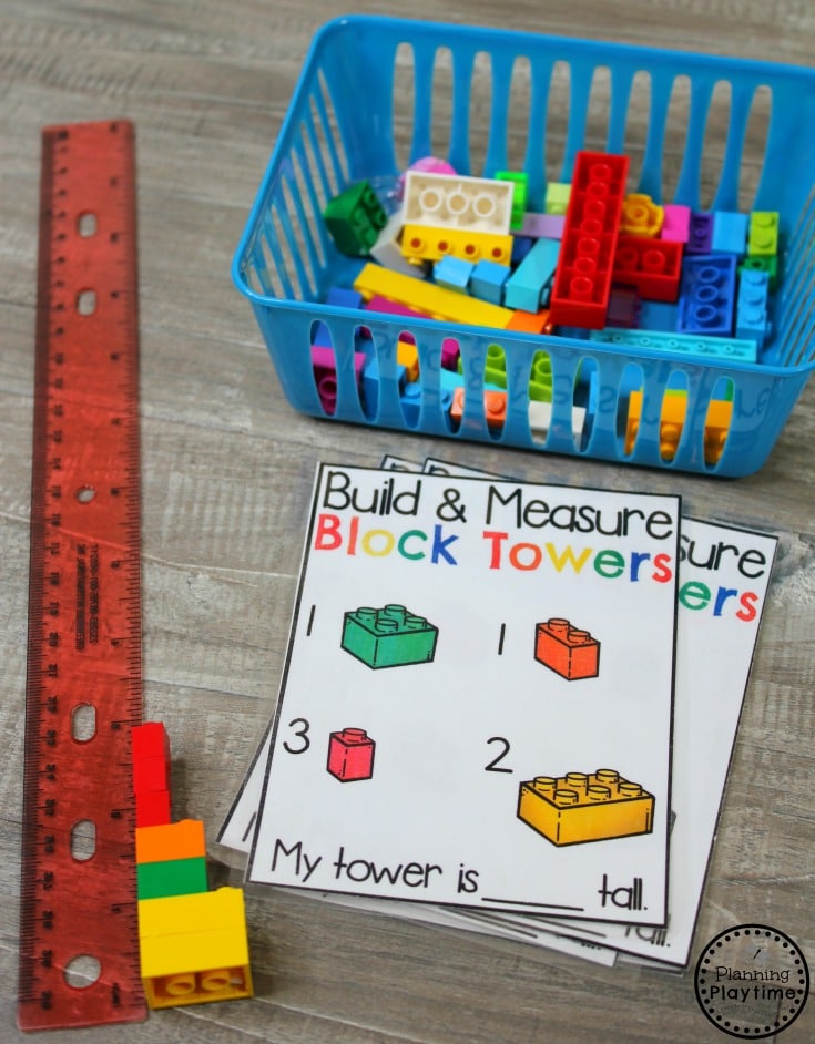 Build and Measure - Data and Measurement Activities for Kindergarten math #kindergartenmath #measurement