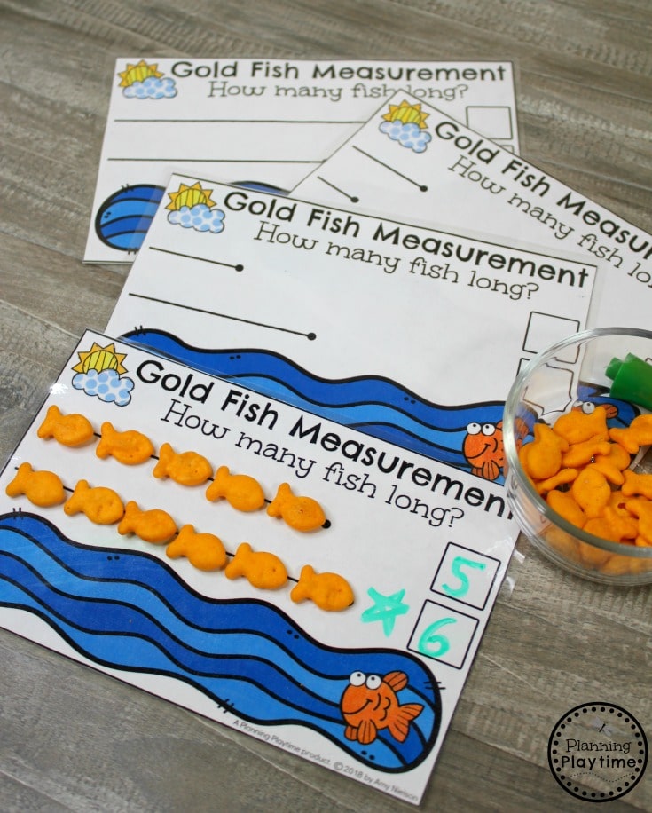 Cute Goldfish Measurement Activity for Kindergarten Math. #kindergartenmath #measurement