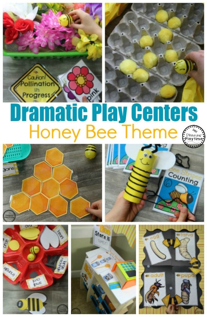 Dramatic Play Centers for Preschool - Honey Bees Theme #preschool #dramaticplay #dramaticplaycenter #preschoolideas #planningplaytime