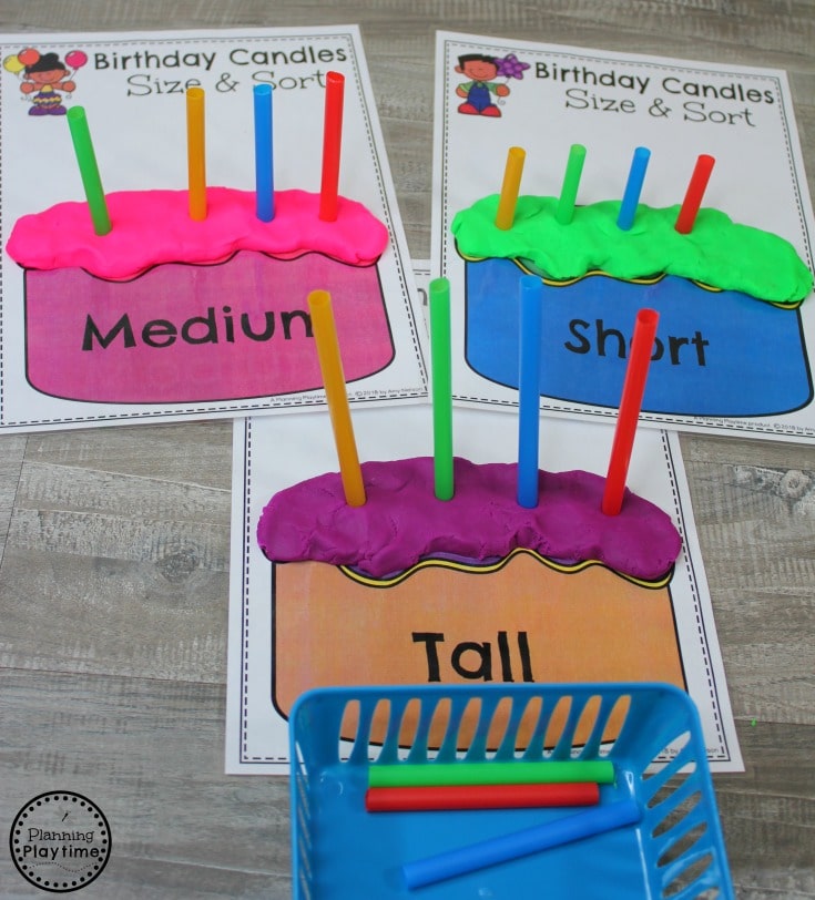 Fun Measurement Game for Kindergarten - Sort by size. #kindergartenmath #measurement