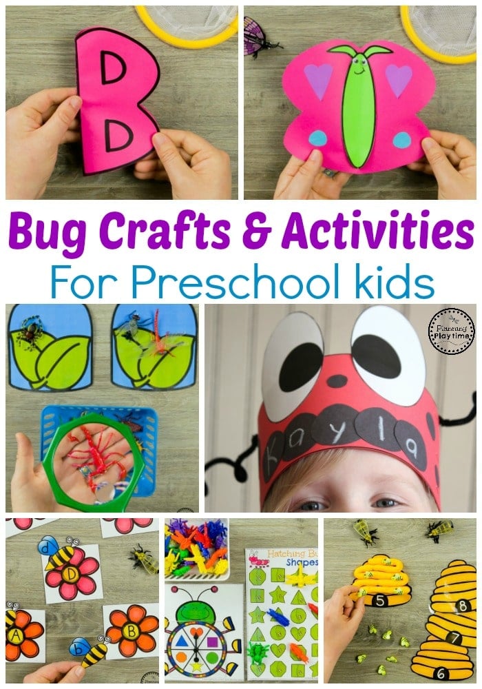 Preschool Bug Crafts and Activities for Kids. #preschool #bugs #bugtheme #bugactivities #preschoolactivities