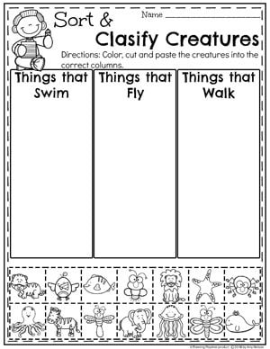 Sort and Clasify Measurement Worksheets for Kindergarten Math #kindergartenmath #measurement #mathworksheets #kindergartenworksheets #measurementworksheets