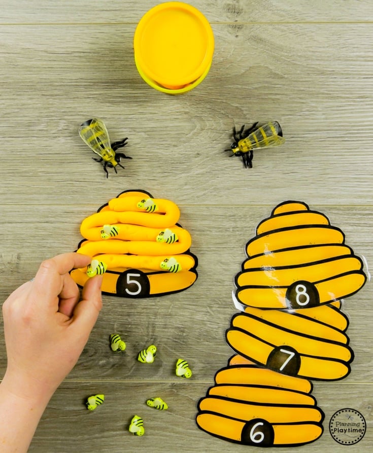 Bug Activities Bee Counting #bugthemepreschool