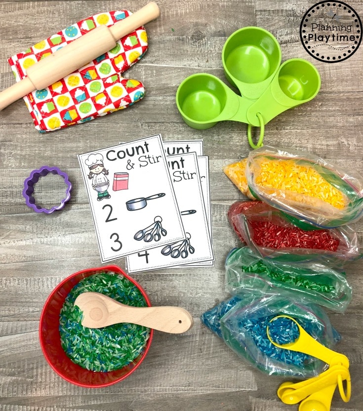 Preschool Sensory Play and Math Activity