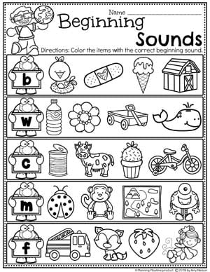 Beginning Sounds Worksheets - Earth Day Theme 