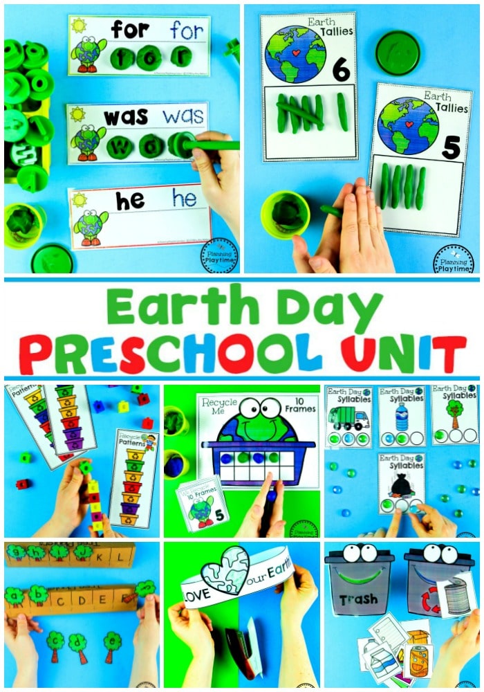 Earth Day Activities for Preschool or Kindergarten #planningplaytime #earthday #preschool #preschoolworksheets