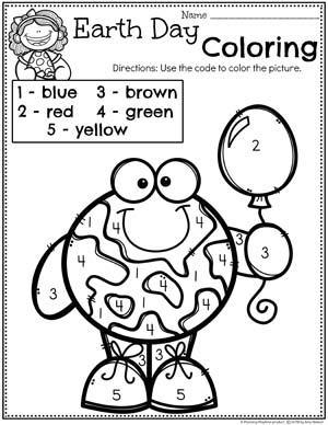 Earth Day Coloring Page for Preschool 