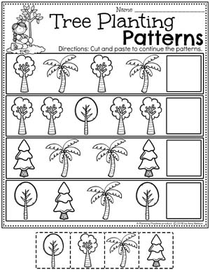 Preschool Earth Worksheets - Tree Planting Patterns 