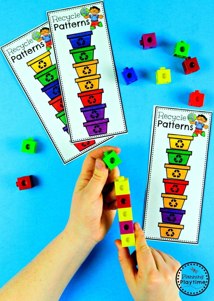 Preschool Patterns Game for Earth Day #planningplaytime #earthday #preschool #preschoolworksheets
