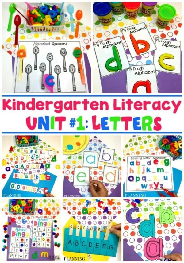 Alphabet Worksheets for Preschool and kindergarten. Fun hands-on games. #preschoolworksheets #preschoolprintables #kindergartenworksheets #letterrecognition #alphabetworksheets #planningplaytime