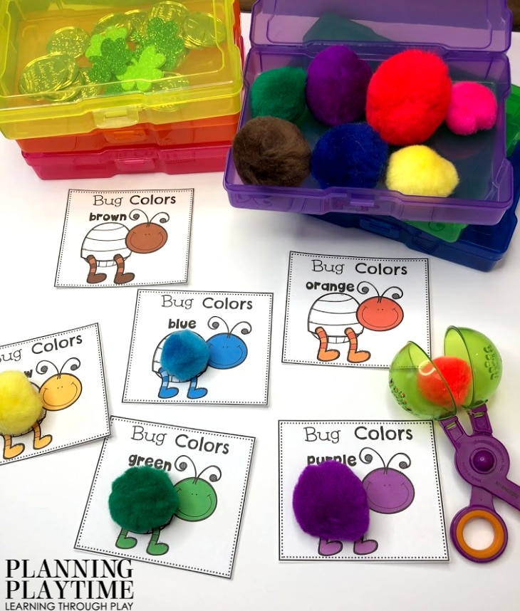 Colors Activities for Preschool - March Morning Tubs