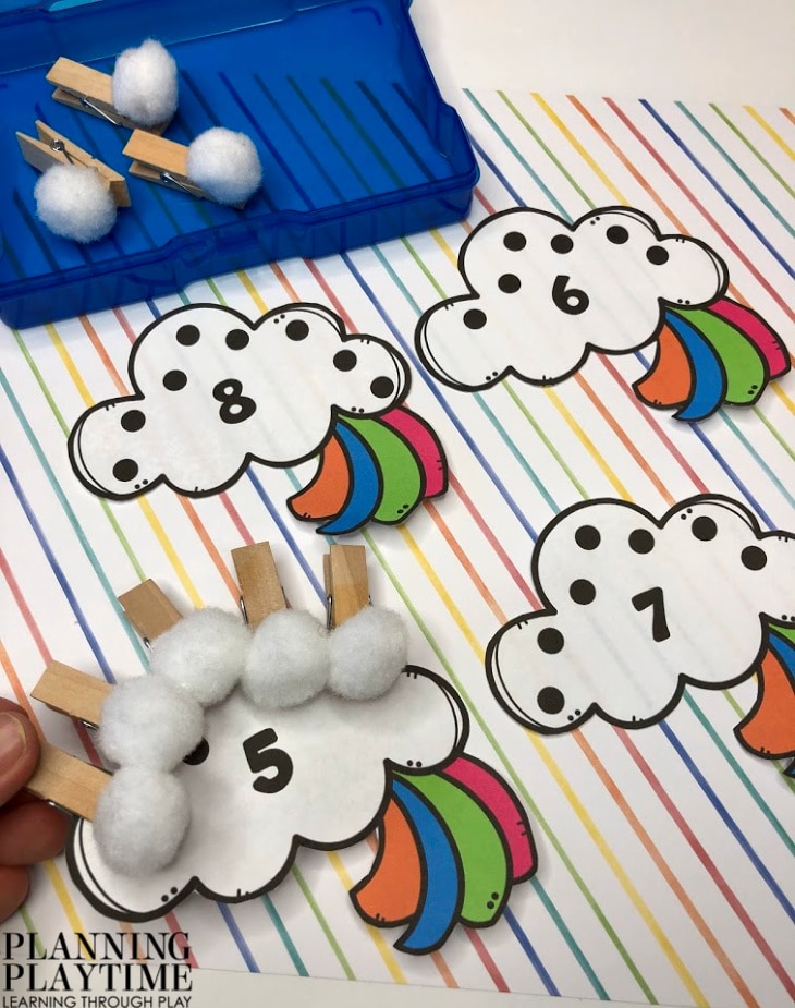 Fine Motor Counting - Clip and Count Rainbow Theme