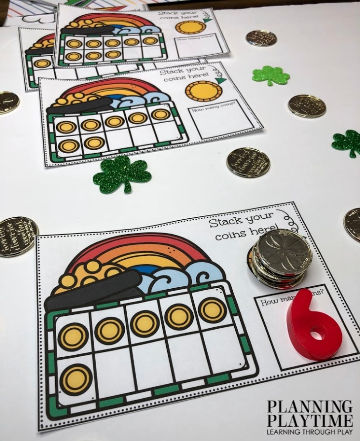Spring Math Activities - March Morning Tub 10 Frames