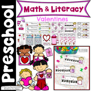 Valentine Morning Tubs Math and Literacy Centers