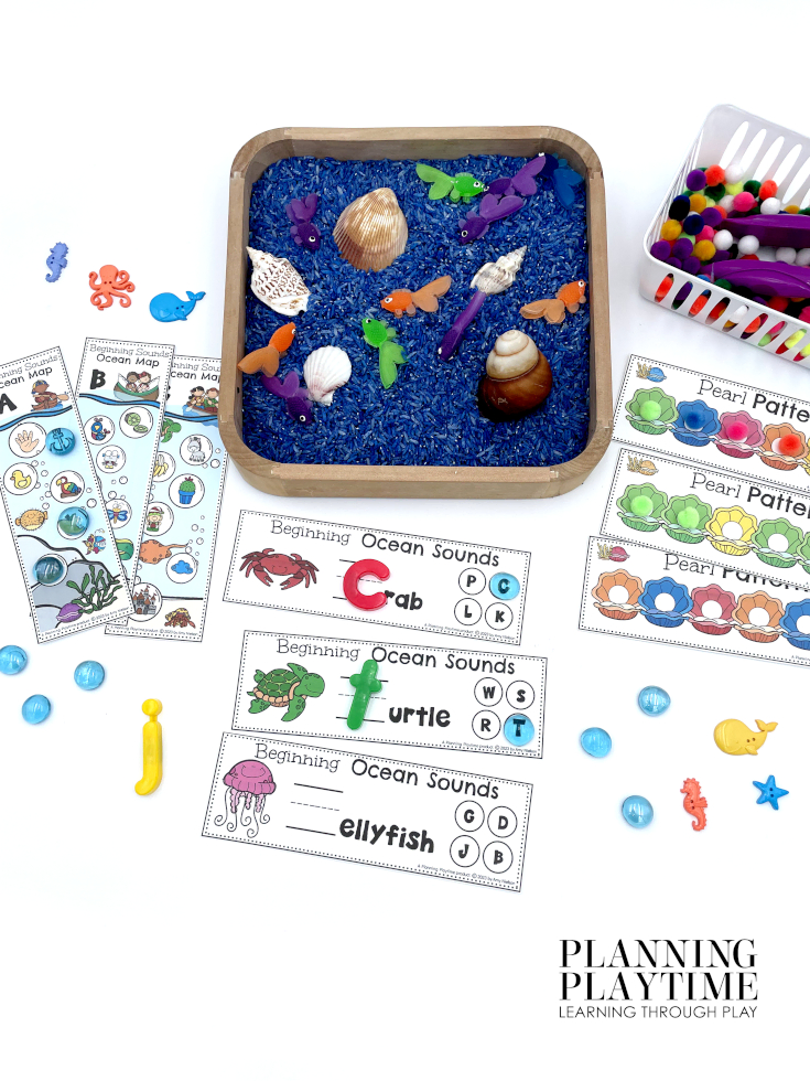 Ocean Literacy Activities Preschool - Beginning Sounds Worksheets