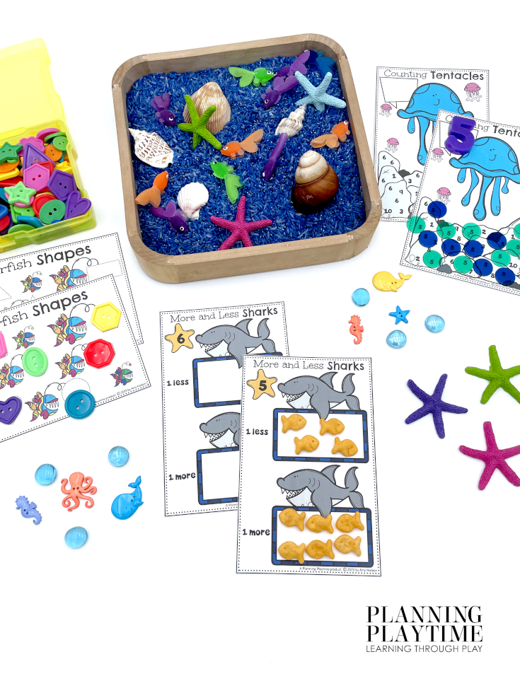 Ocean Math Activities Preschool - More or Less Counting
