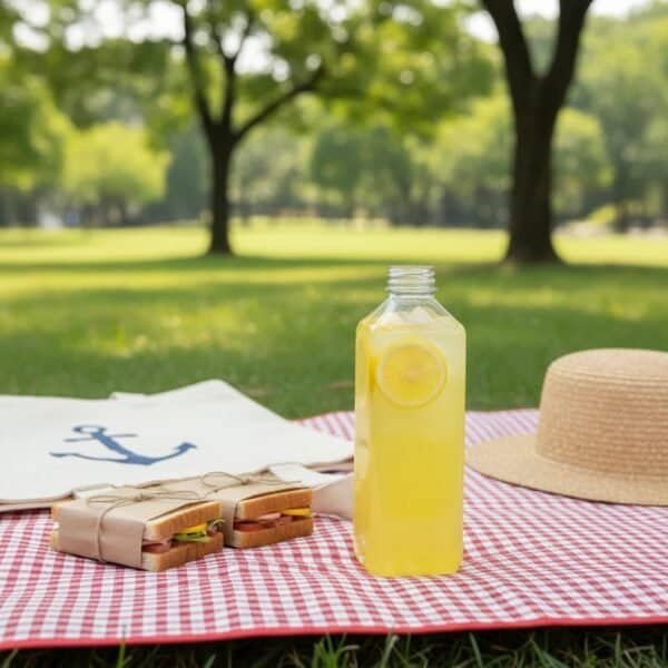 32oz Square Clear Recyclable PET Plastic Bottles for Juice