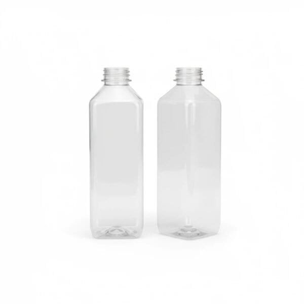 32oz square clear recyclable pet plastic bottles for juice | 124/case