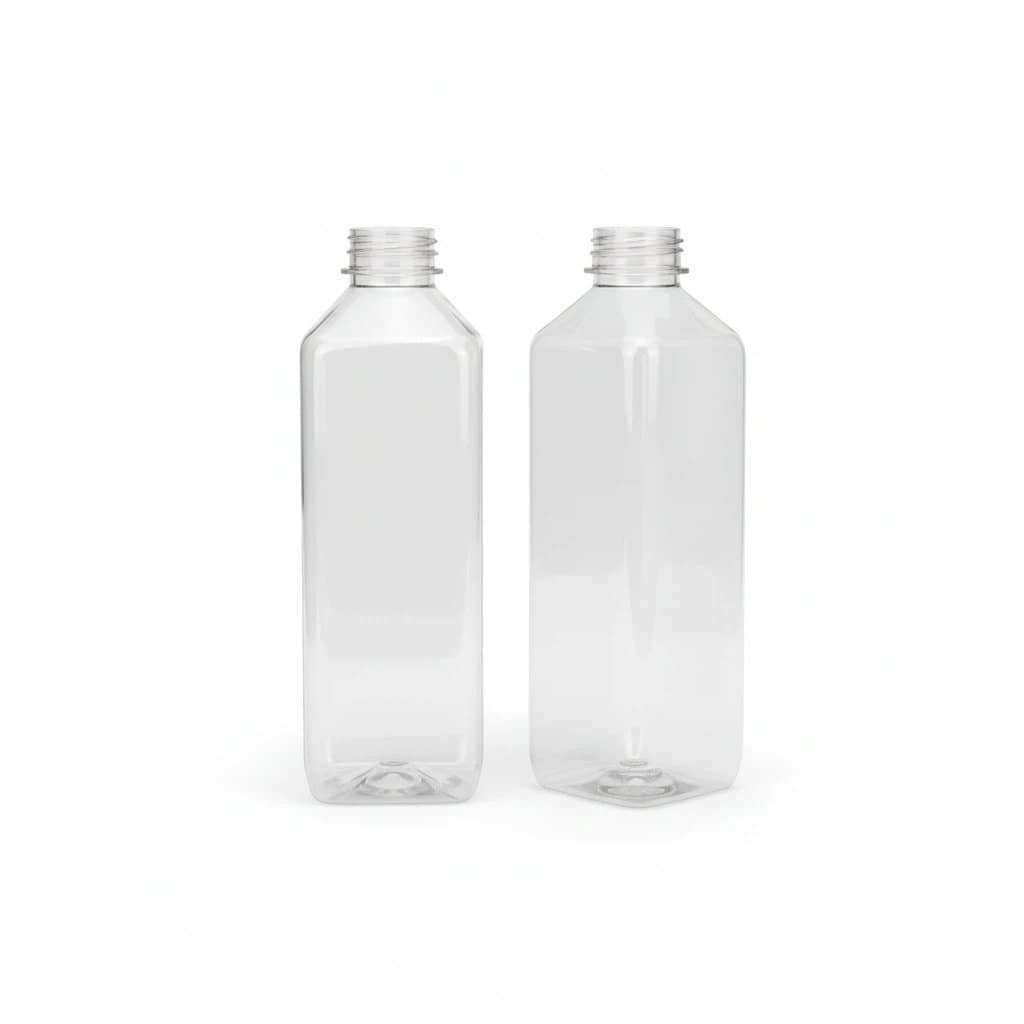 32oz square clear recyclable pet plastic bottles for juice | 124/case