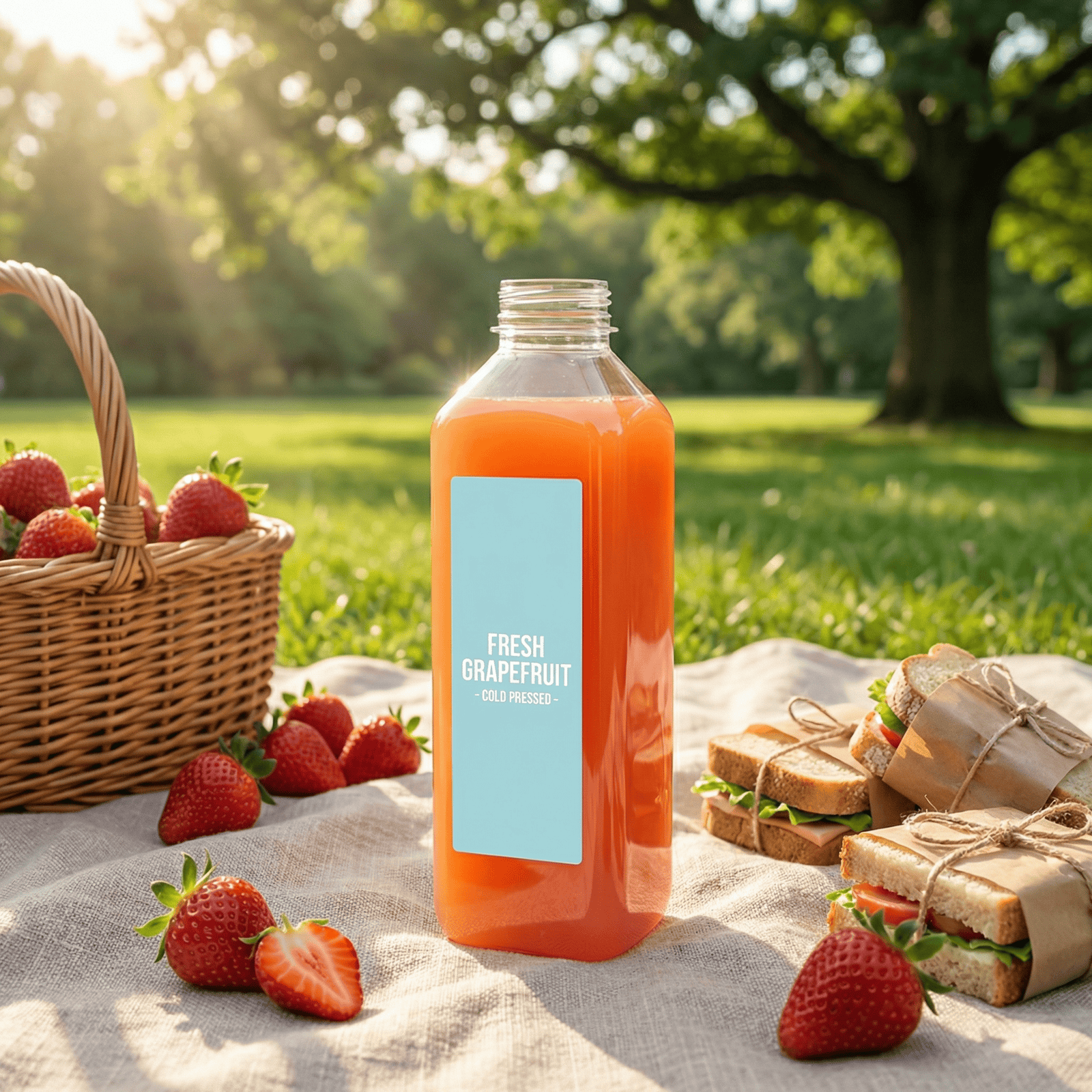 32oz Square Clear Recyclable PET Plastic Bottles for Juice