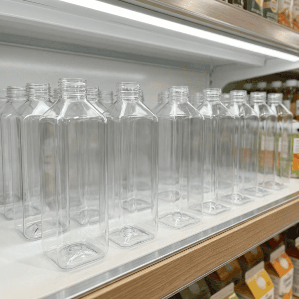 32oz Square Clear Recyclable PET Plastic Bottles for Juice