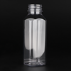 A 350ml (12oz) square juice bottle featuring a crystal-clear PET body; it is visually striking and allows for custom labeling.