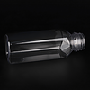 This 350ml (12oz) square clear empty juice bottle is made of food-grade PET. We are the manufacturer. Here we show the bottle body.