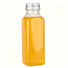 12oz square juice bottle, PET material, food-grade, BPA-free, 100% recyclable eco-friendly plastic bottle.